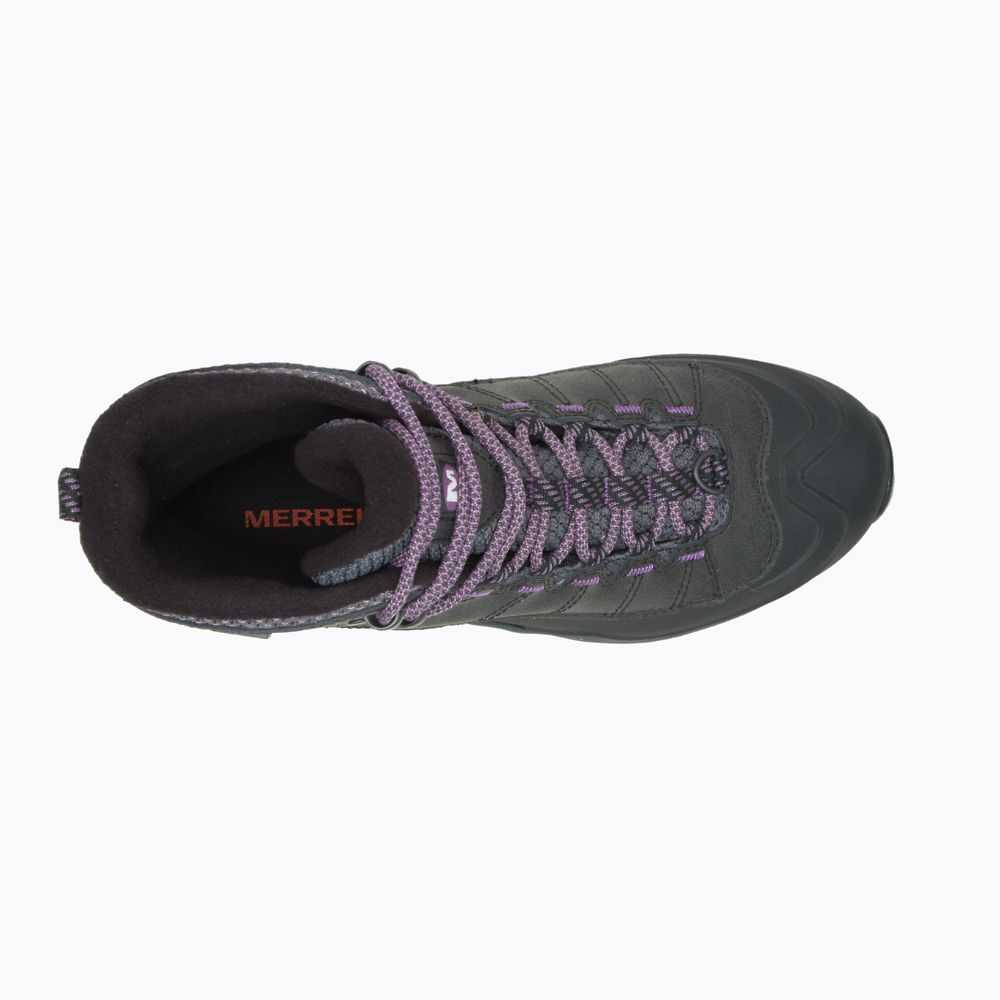 Black Women's Merrell Thermo Chill Mid Shell Waterproof Winter Boots | Dubai-9428173