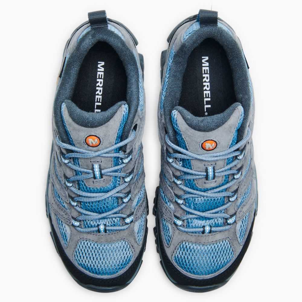 Blue/Grey Women's Merrell Moab 3 Waterproof Hiking Shoes | Dubai-0548273