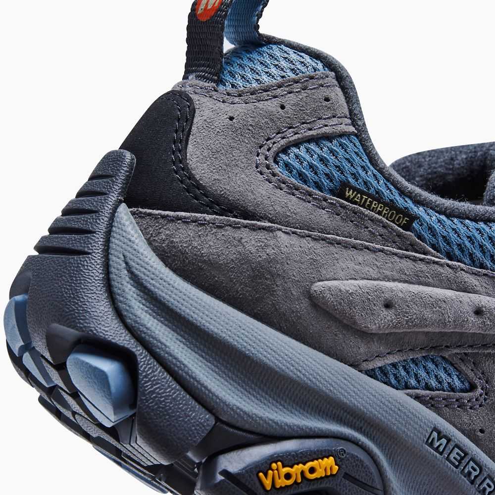 Blue/Grey Women's Merrell Moab 3 Waterproof Hiking Shoes | Dubai-0548273