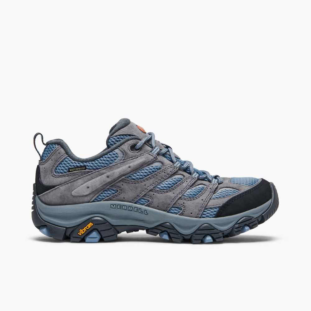 Blue/Grey Women\'s Merrell Moab 3 Waterproof Hiking Shoes | Dubai-0548273