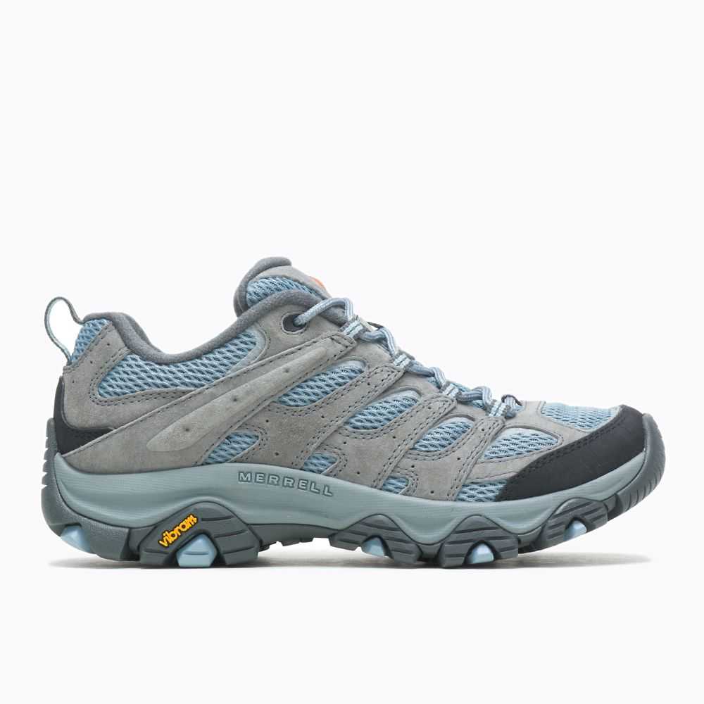 Blue/Grey Women\'s Merrell Moab 3 Wide Width Hiking Shoes | Dubai-2716493