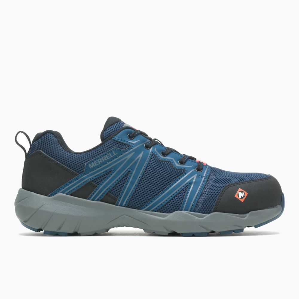 Blue Men\'s Merrell Fullbench Superlite Alloy Toe Work Shoes | Dubai-3179042