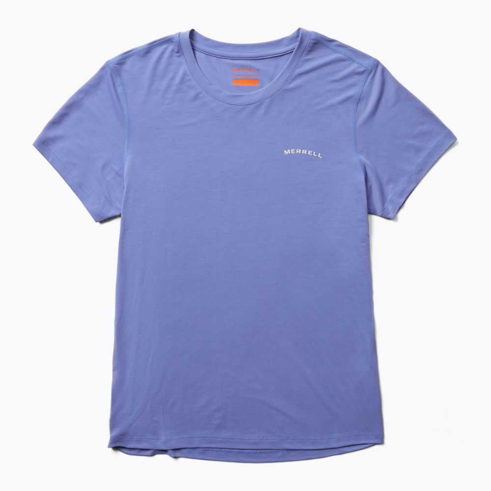 Blue Women\'s Merrell Tencel T Shirts | Dubai-0286197