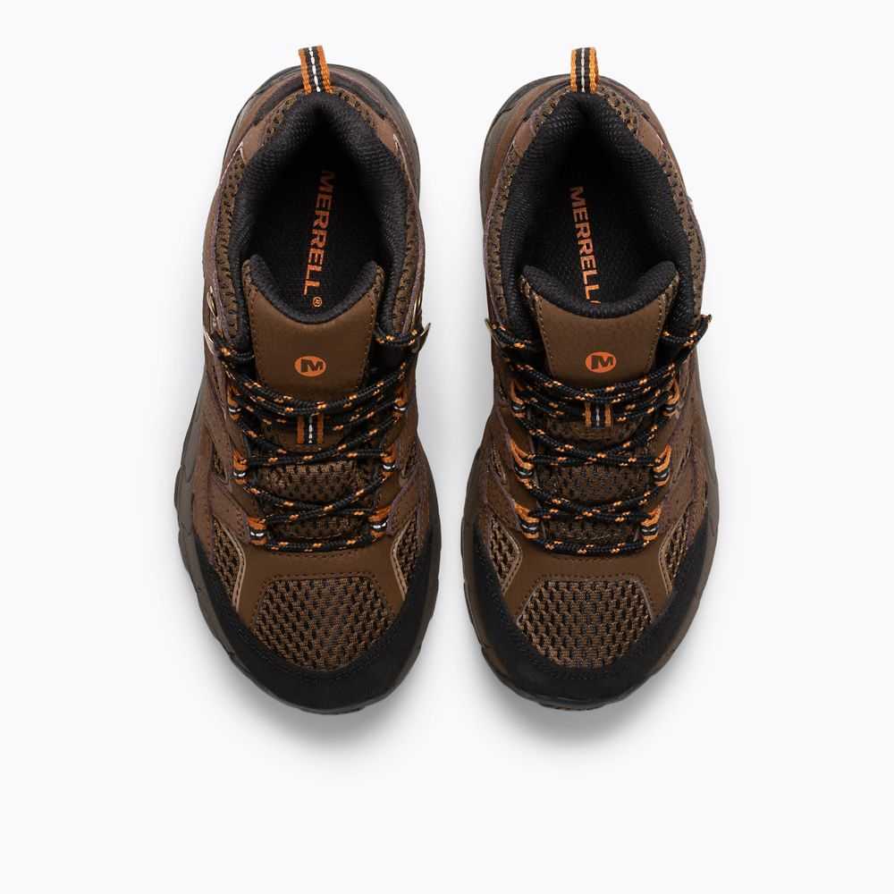 Brown Boys' Merrell Moab 2 Mid Waterproof Hiking Boots | Dubai-0581923