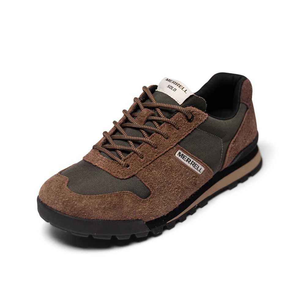 Brown/Dark Green Men's Merrell Solo Luxe 2 Sneakers | Dubai-4597102