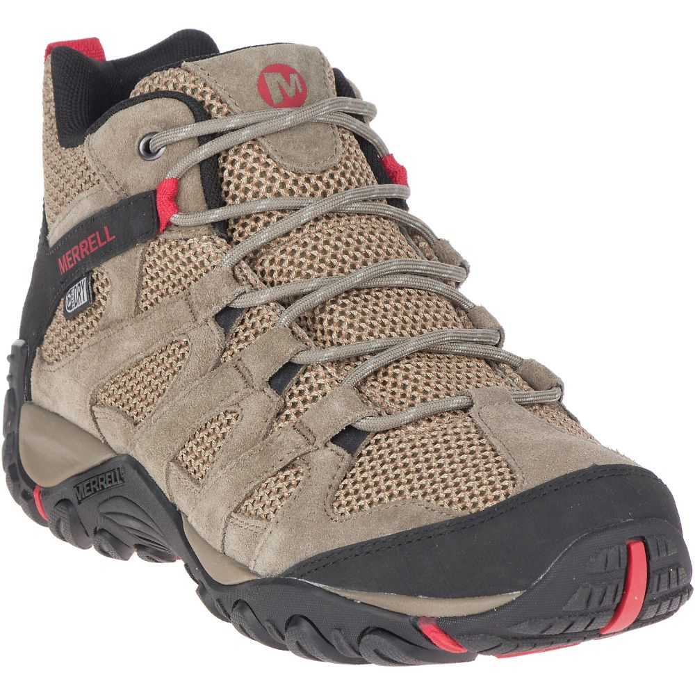 Brown Men's Merrell Alverstone Mid Waterproof Hiking Boots | Dubai-8543192