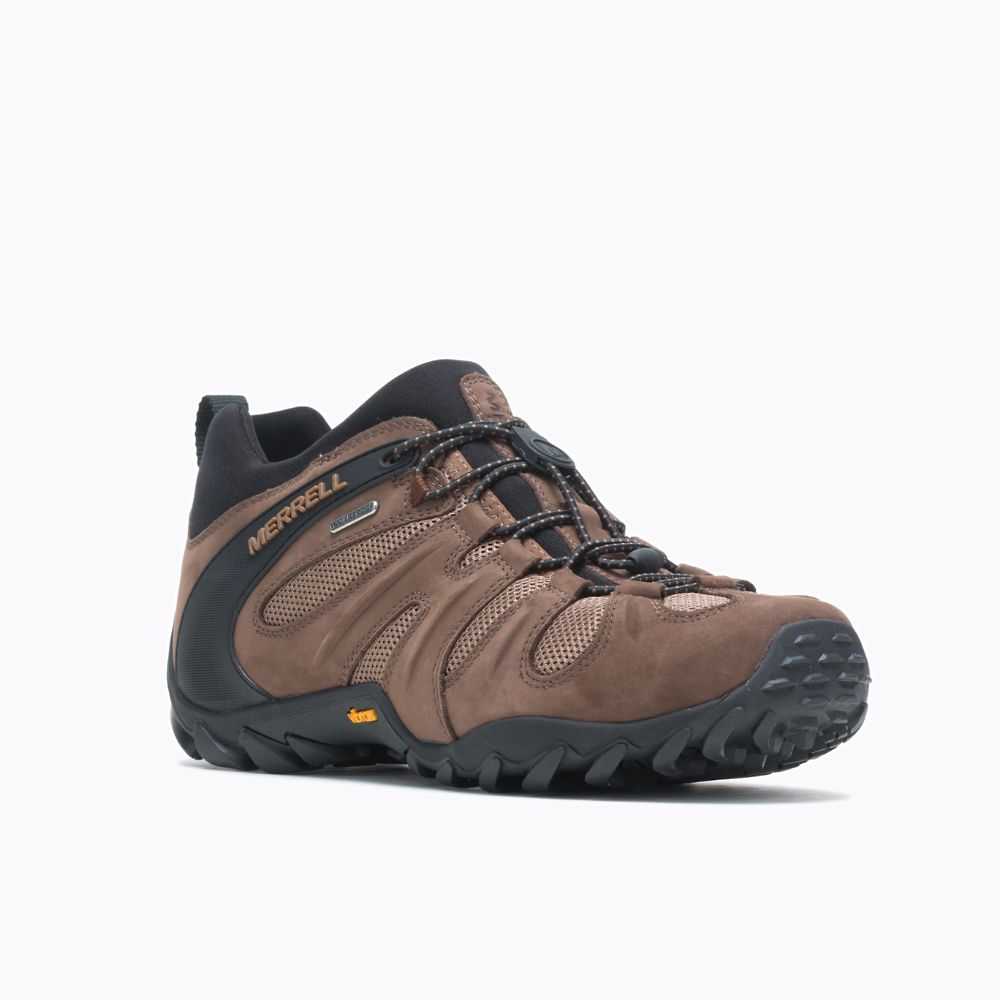 Brown Men's Merrell Chameleon 8 Stretch Waterproof Hiking Shoes | Dubai-2706514