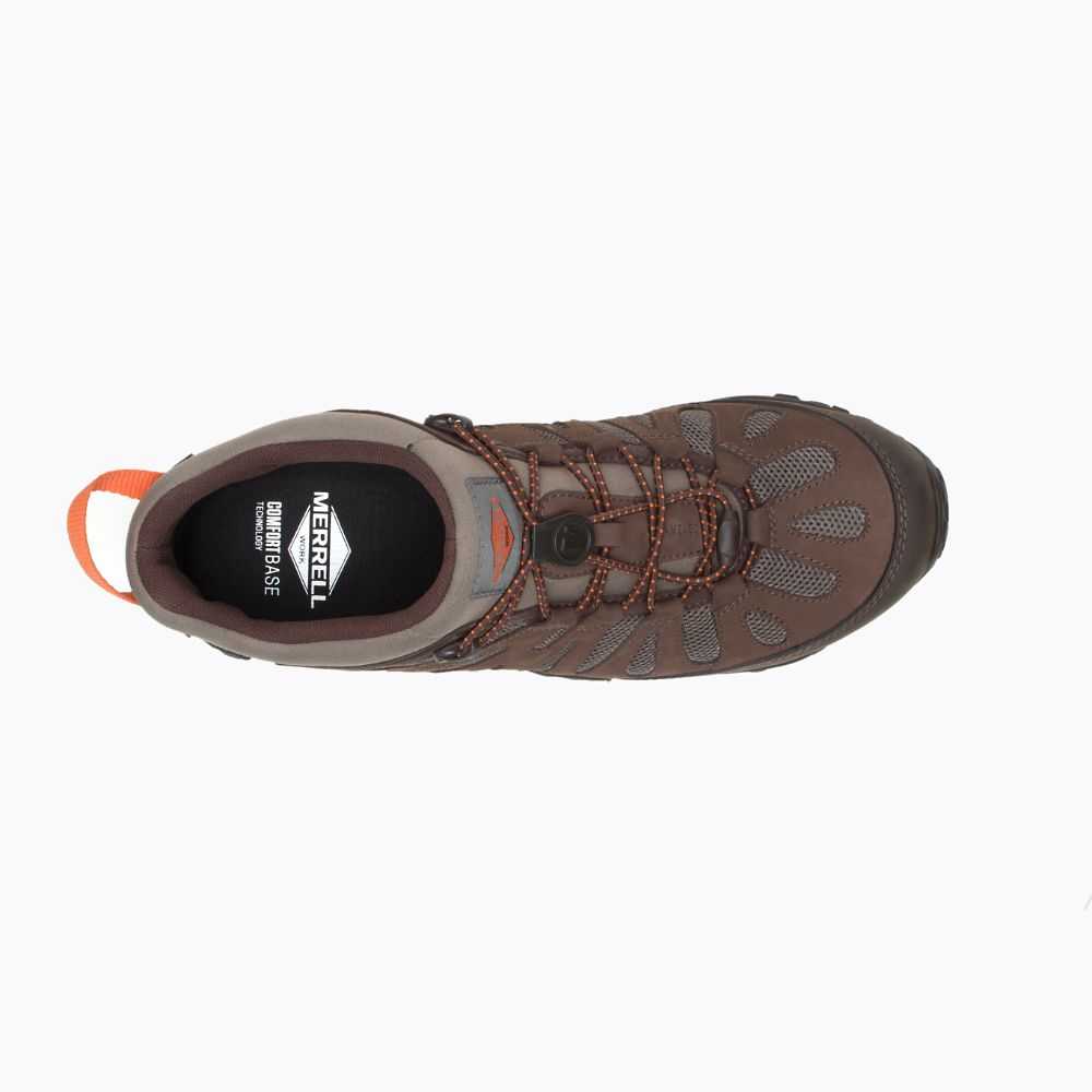 Brown Men's Merrell Chameleon Flux Stretch Carbon Fiber Work Shoes | Dubai-5639201