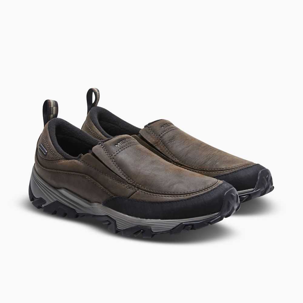 Brown Men's Merrell ColdPack Ice+ Moc Waterproof Wide Width Slip On Shoes | Dubai-1745236