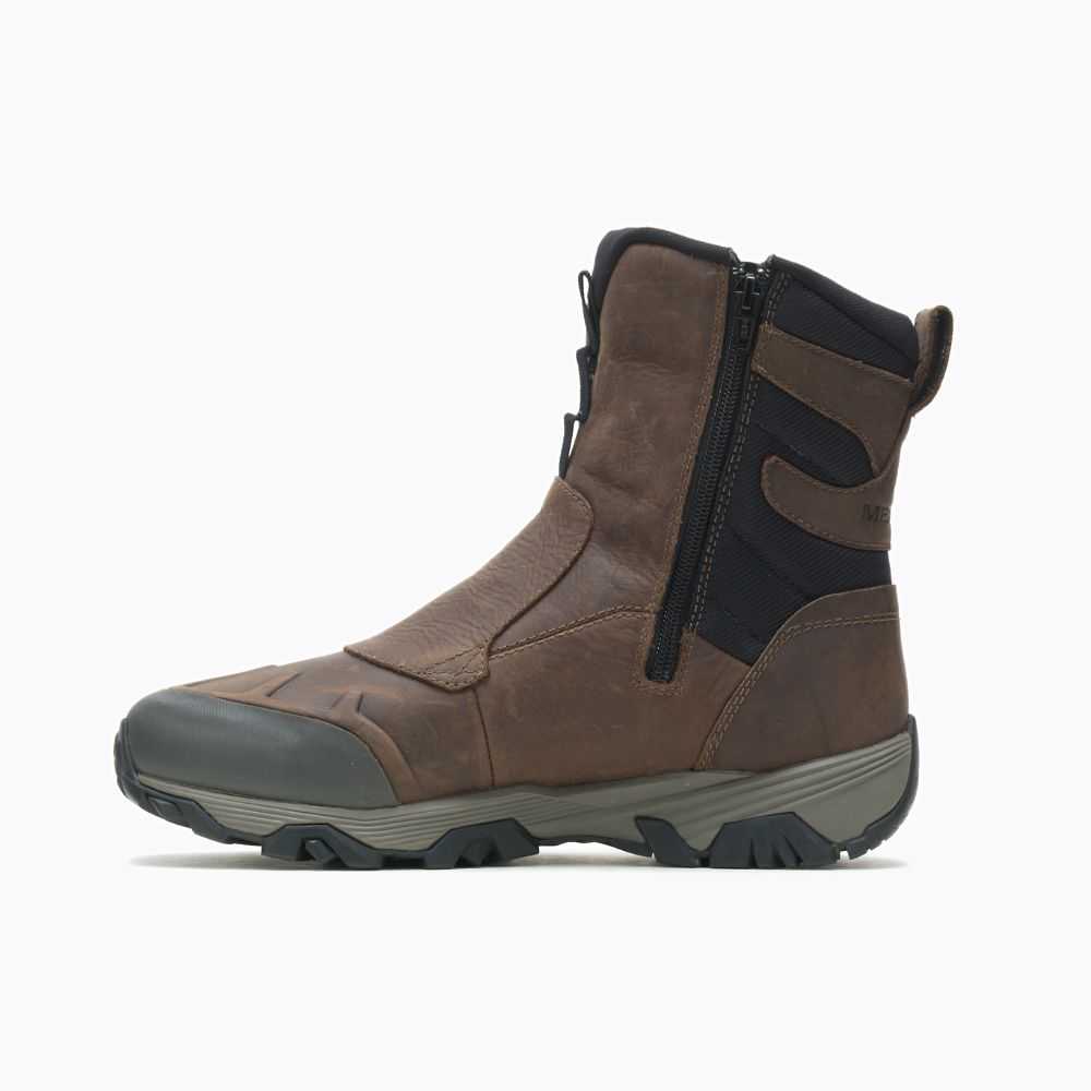 Brown Men's Merrell Coldpack Ice+ 8 Zip Polar Waterproof Hiking Boots | Dubai-5927136