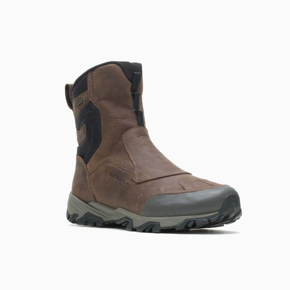 Brown Men's Merrell Coldpack Ice+ 8 Zip Polar Waterproof Hiking Boots | Dubai-5927136