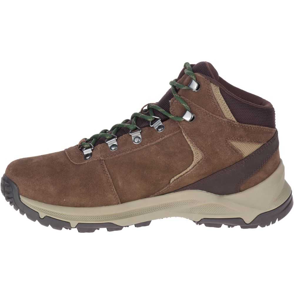 Brown Men's Merrell Erie Mid Waterproof Wide Width Hiking Boots | Dubai-1934278