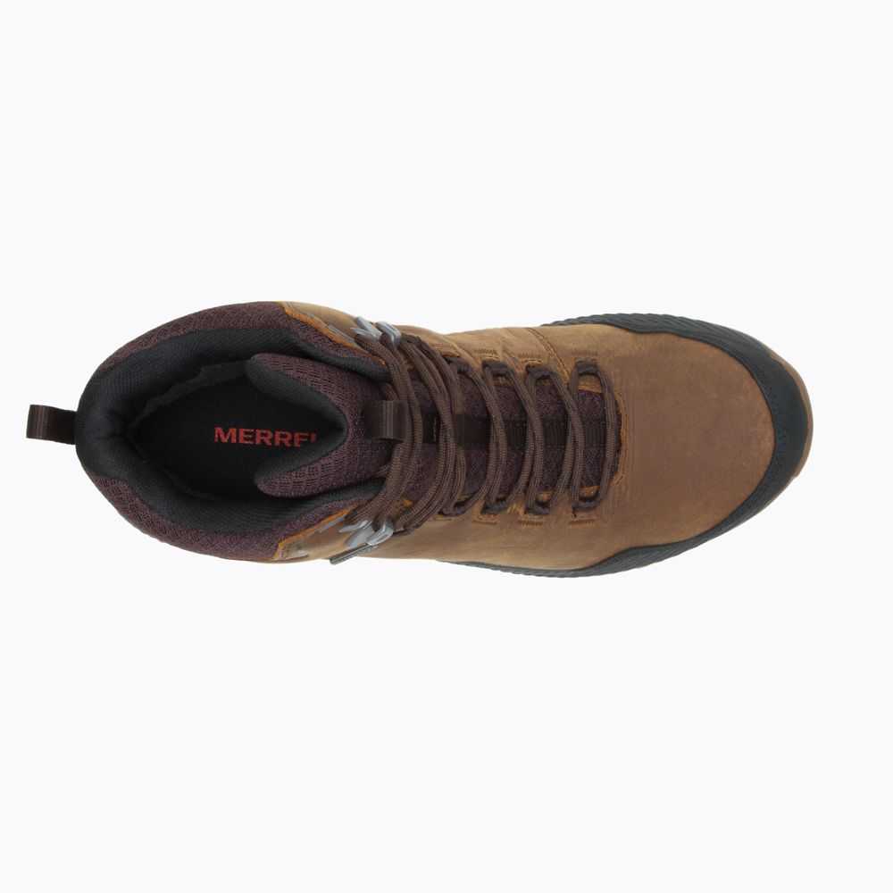 Brown Men's Merrell Forestbound Mid Waterproof Hiking Boots | Dubai-0591683