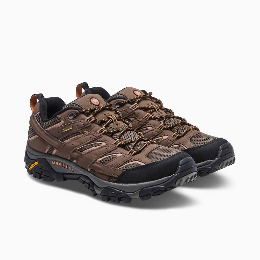 Brown Men's Merrell Moab 2 GORE -TEX® Wide Width Hiking Shoes | Dubai-3128940