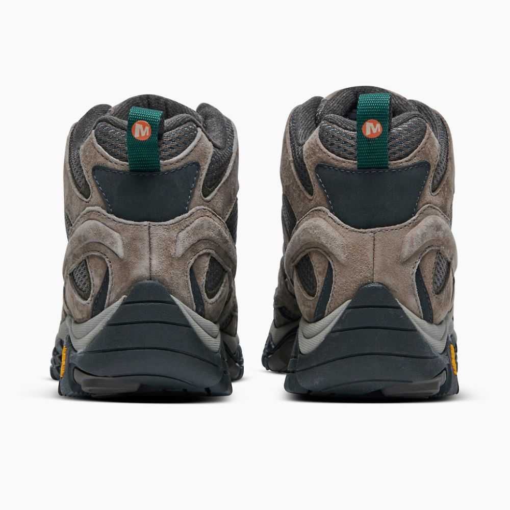 Brown Men's Merrell Moab 2 Mid Waterproof Wide Width Hiking Boots | Dubai-0546329