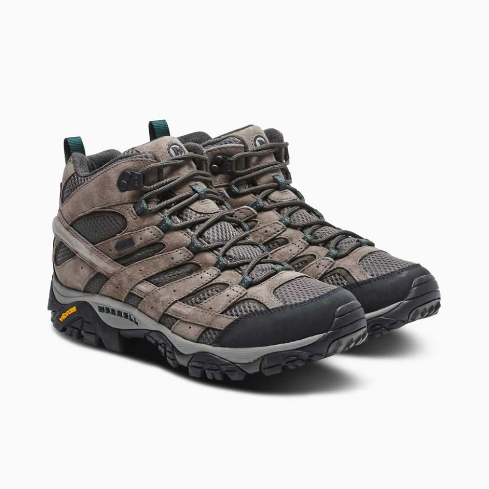 Brown Men's Merrell Moab 2 Mid Waterproof Hiking Boots | Dubai-0674351