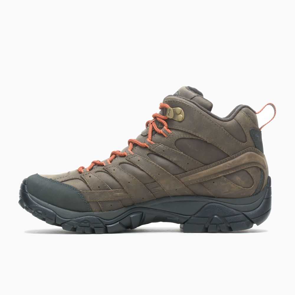 Brown Men's Merrell Moab 2 Prime Mid Waterproof Wide Width Hiking Boots | Dubai-2438750