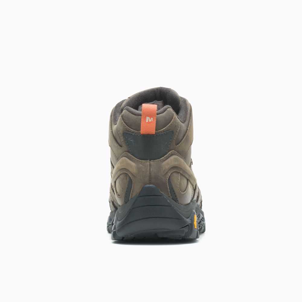 Brown Men's Merrell Moab 2 Prime Mid Waterproof Wide Width Hiking Boots | Dubai-2438750