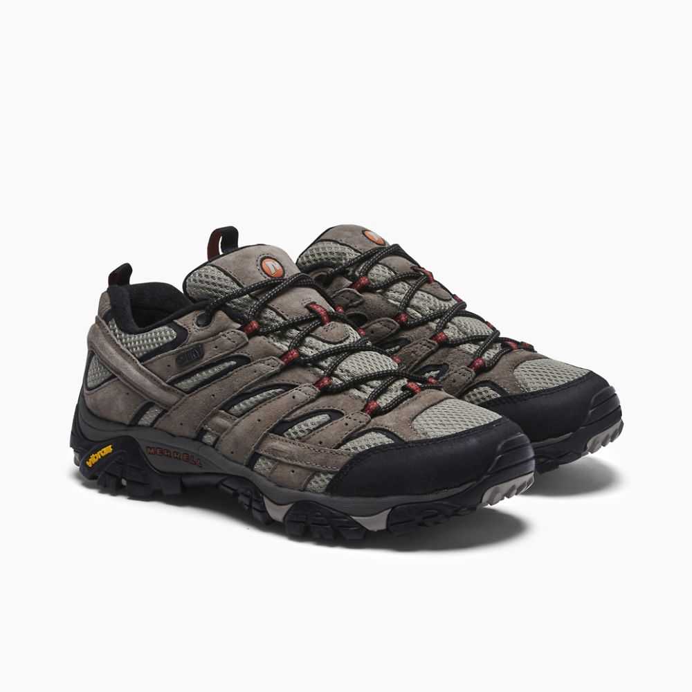 Brown Men's Merrell Moab 2 Waterproof Wide Width Hiking Shoes | Dubai-0731568