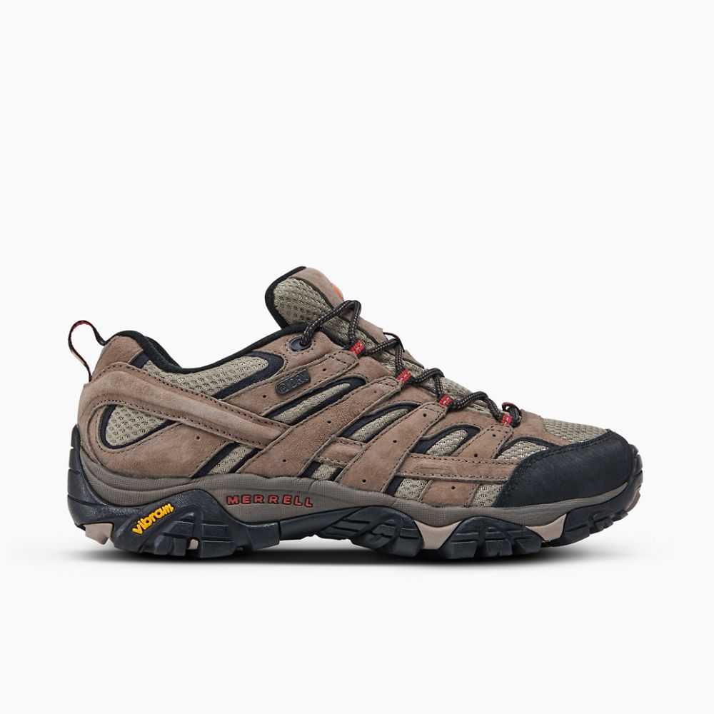 Brown Men\'s Merrell Moab 2 Waterproof Wide Width Hiking Shoes | Dubai-0731568