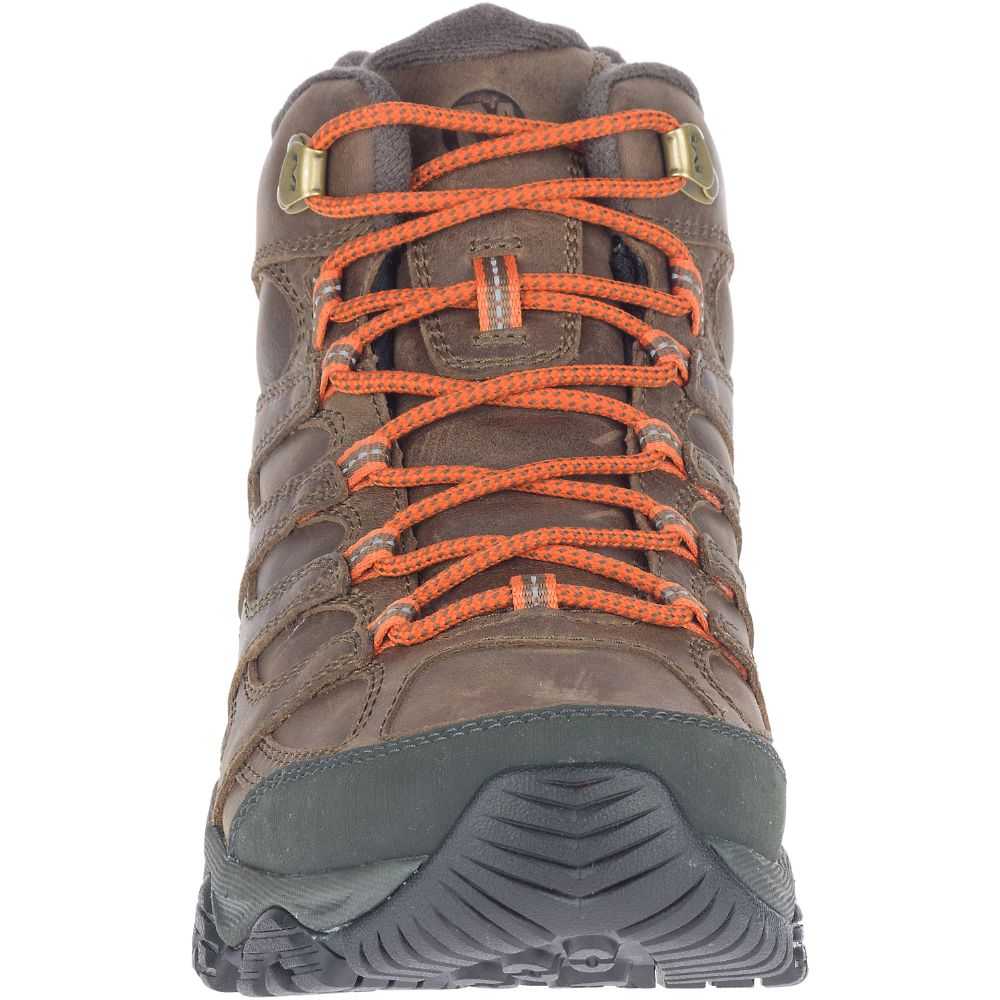 Brown Men's Merrell Moab 3 Prime Mid Waterproof Wide Width Hiking Boots | Dubai-0796425