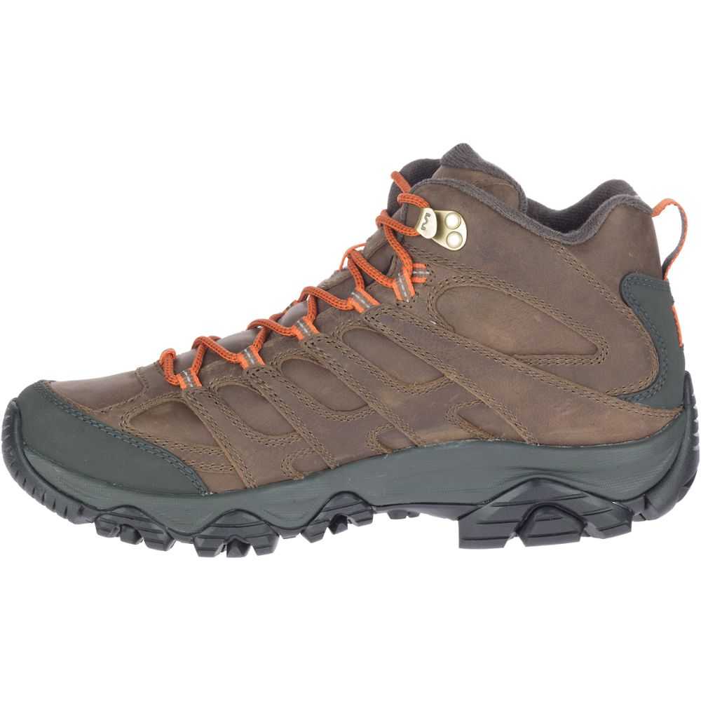 Brown Men's Merrell Moab 3 Prime Mid Waterproof Wide Width Hiking Boots | Dubai-0796425