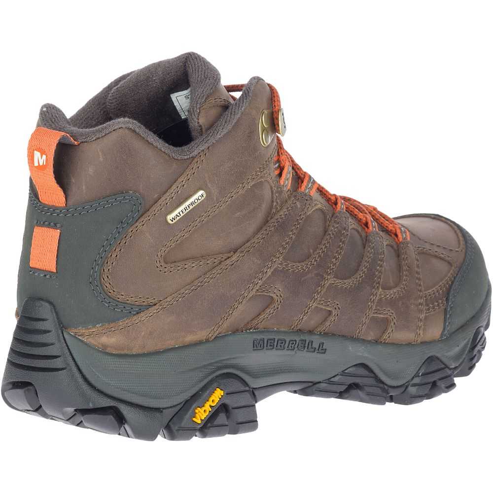 Brown Men's Merrell Moab 3 Prime Mid Waterproof Wide Width Hiking Boots | Dubai-0796425