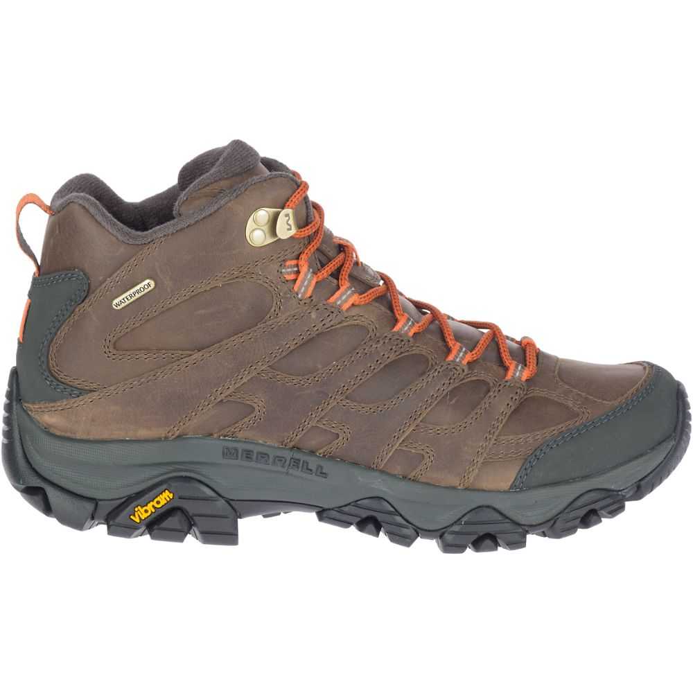 Brown Men\'s Merrell Moab 3 Prime Mid Waterproof Wide Width Hiking Boots | Dubai-0796425