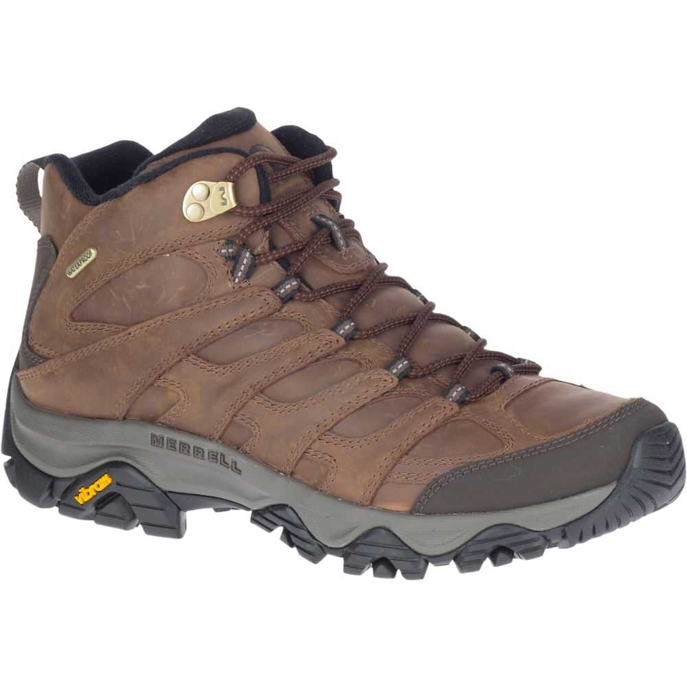 Brown Men's Merrell Moab 3 Prime Mid Waterproof Hiking Boots | Dubai-5732094