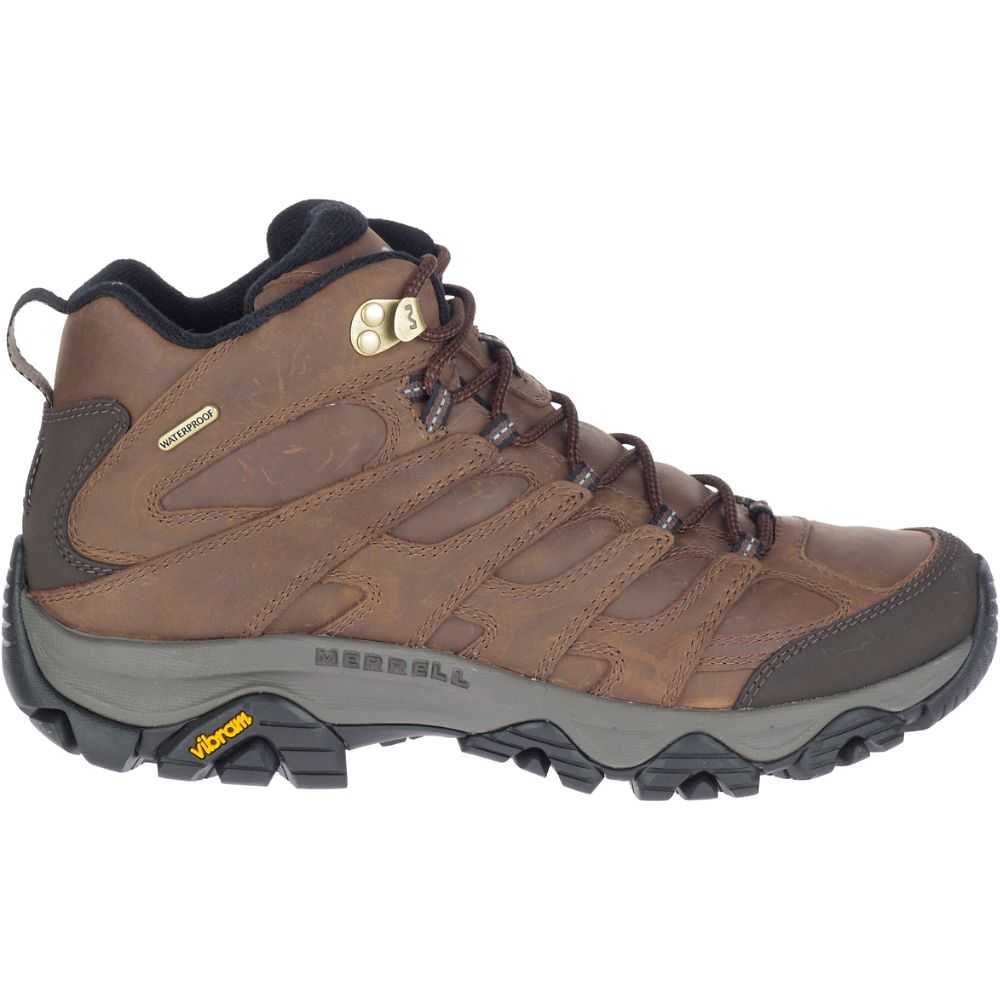 Brown Men\'s Merrell Moab 3 Prime Mid Waterproof Hiking Boots | Dubai-5732094