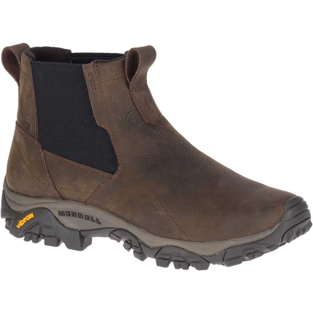 Brown Men's Merrell Moab Adventure Chelsea Polar Waterproof Wide Width Winter Boots | Dubai-8063174