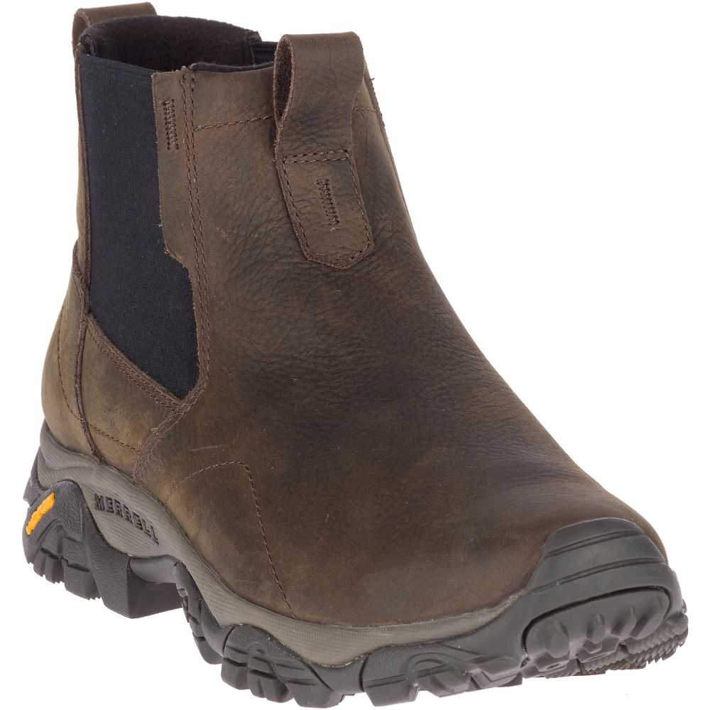 Brown Men's Merrell Moab Adventure Chelsea Polar Waterproof Wide Width Winter Boots | Dubai-8063174