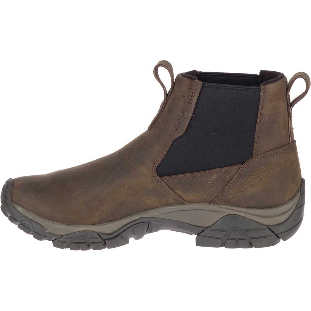 Brown Men's Merrell Moab Adventure Chelsea Polar Waterproof Wide Width Winter Boots | Dubai-8063174