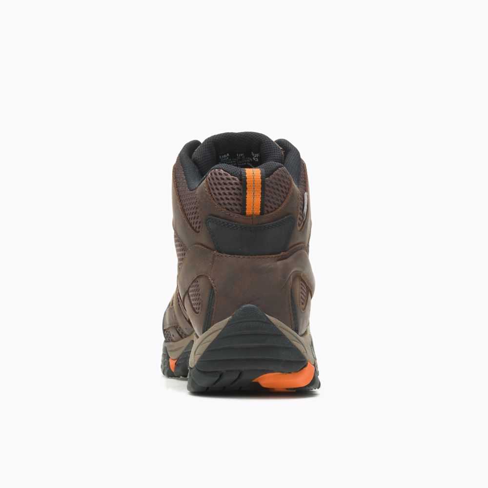 Brown Men's Merrell Moab Vertex Mid Waterproof SR Wide Width Work Boots | Dubai-7358164