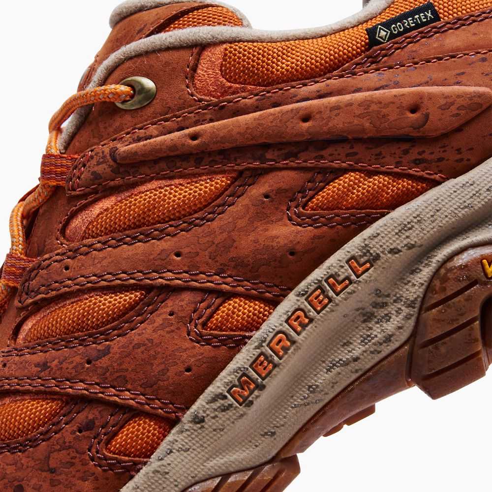 Brown/Orange Men's Merrell Moab 3 Smooth GORE-TEX® Hiking Shoes | Dubai-5398670