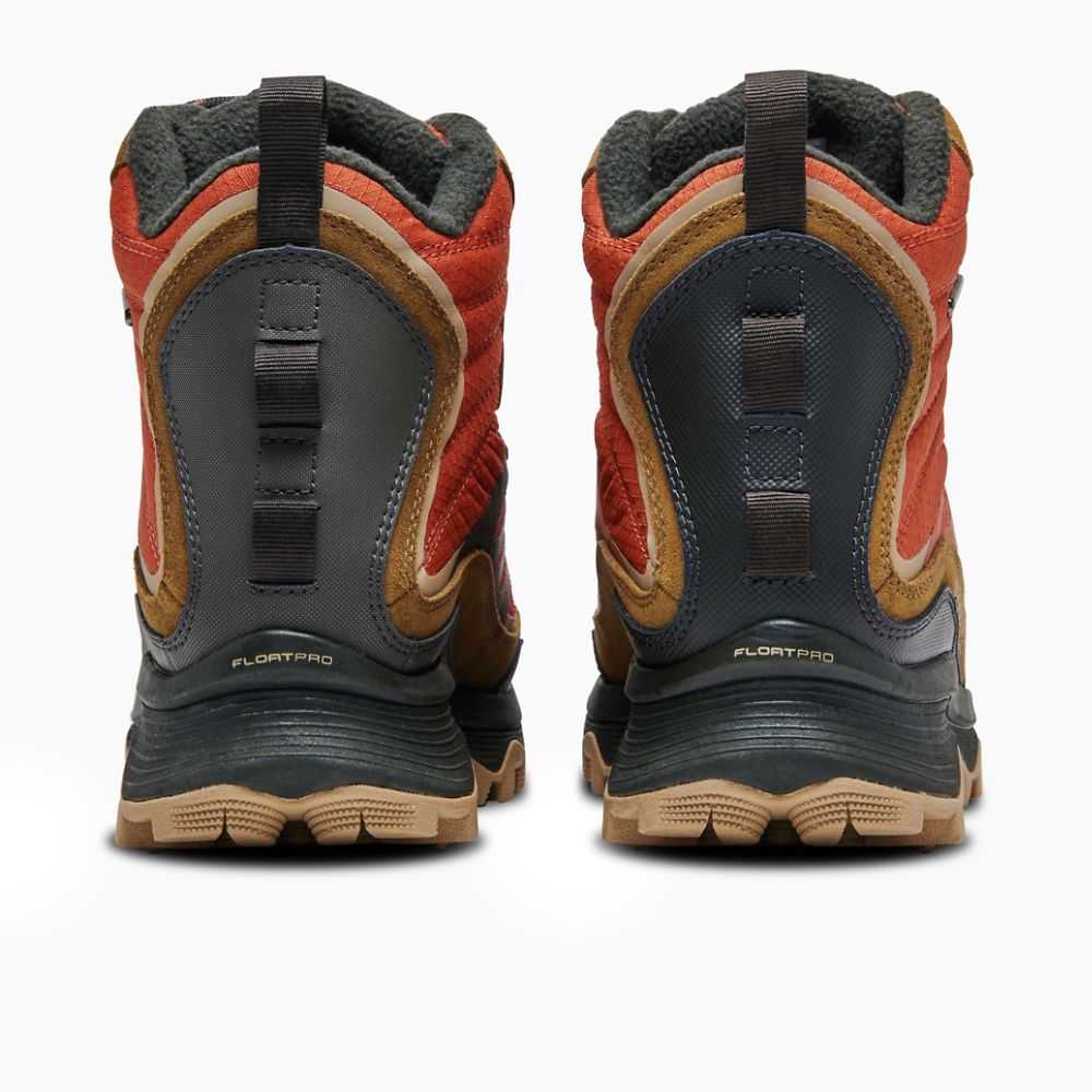 Brown/Orange Men's Merrell Moab Speed Thermo Mid Waterproof Hiking Boots | Dubai-0912876