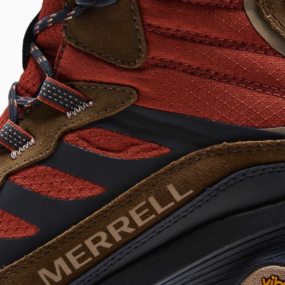 Brown/Orange Men's Merrell Moab Speed Thermo Mid Waterproof Hiking Boots | Dubai-0912876