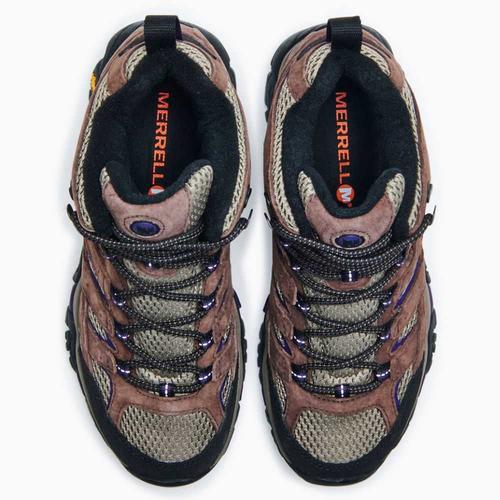 Brown/Purple Women's Merrell Moab 2 Mid Ventilator Hiking Boots | Dubai-4873921