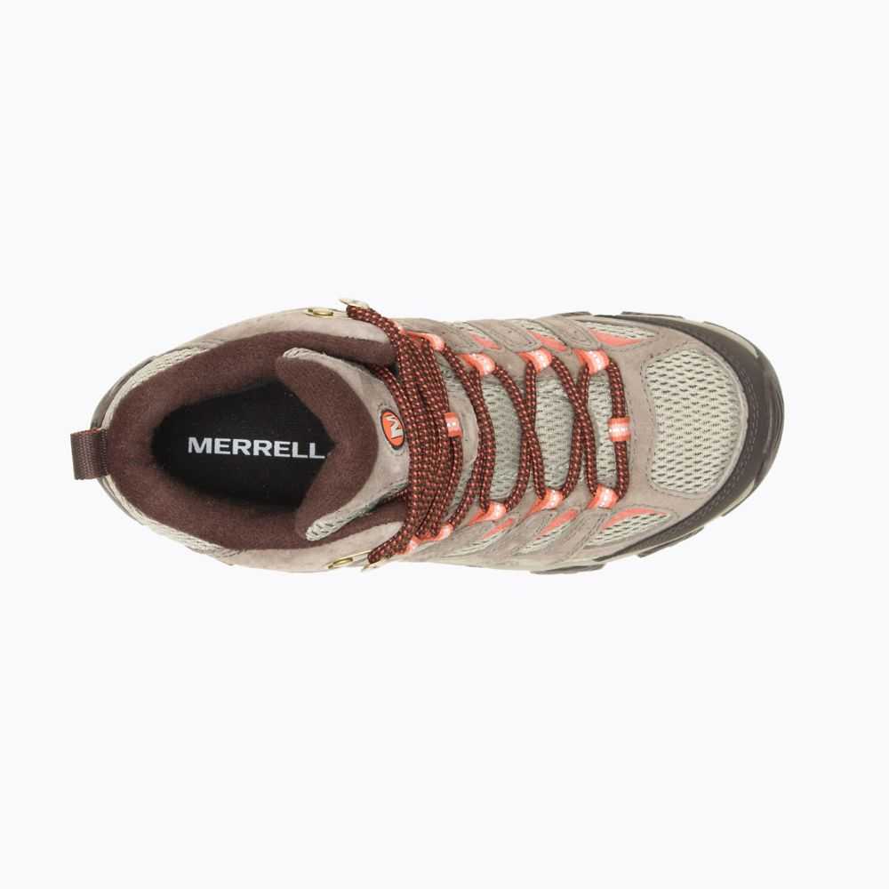 Brown Women's Merrell Moab 3 Mid Waterproof Hiking Boots | Dubai-4678135