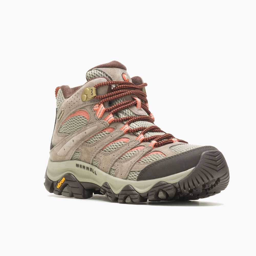 Brown Women's Merrell Moab 3 Mid Waterproof Hiking Boots | Dubai-4678135