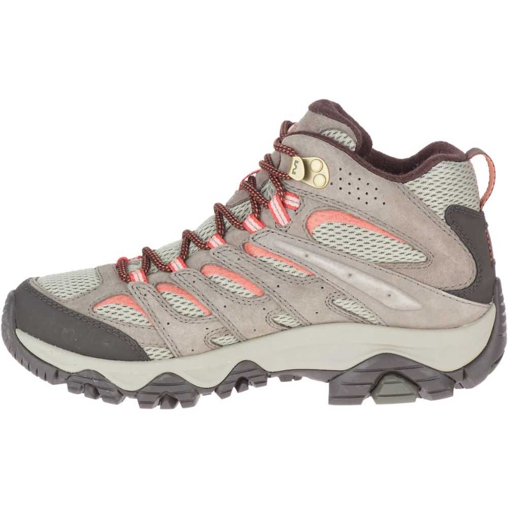 Brown Women's Merrell Moab 3 Mid Waterproof Wide Width Hiking Boots | Dubai-5498123