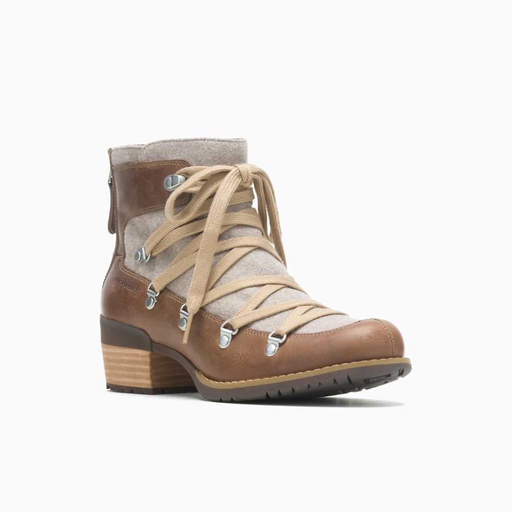 Brown Women's Merrell Shiloh II Ankle Boots | Dubai-8365102