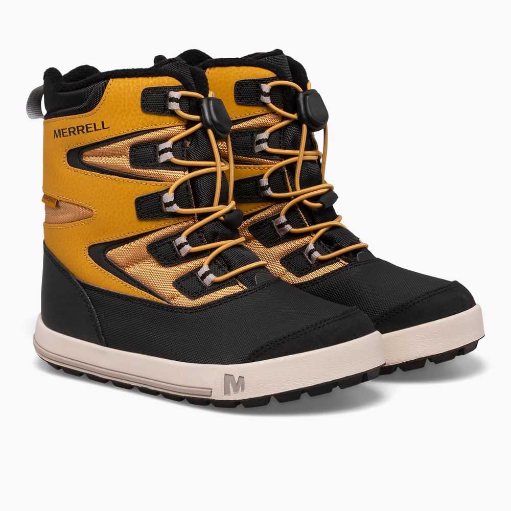 Brown Yellow/Black Boys' Merrell Snow Bank 3.0 Snow Boots | Dubai-0851294