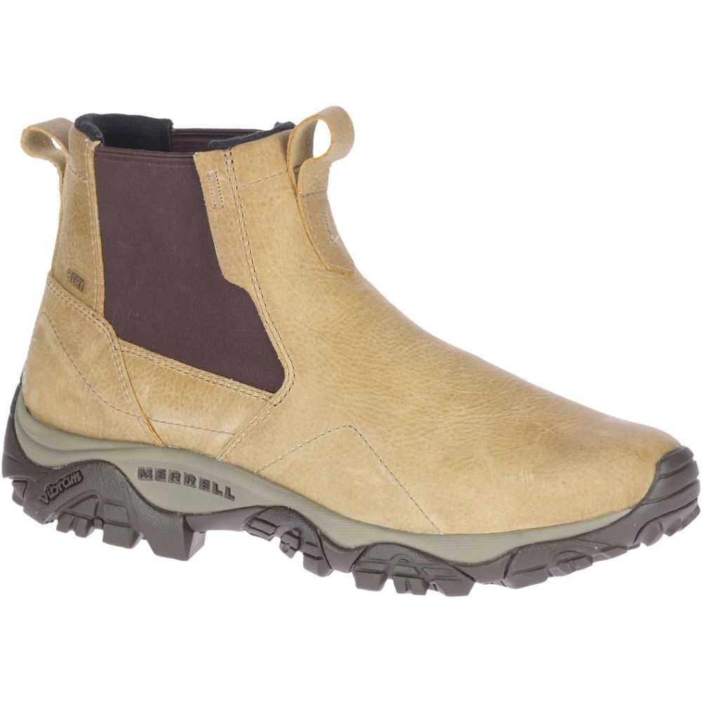 Brown Yellow Men's Merrell Moab Adventure Chelsea Polar Waterproof Winter Boots | Dubai-9218634