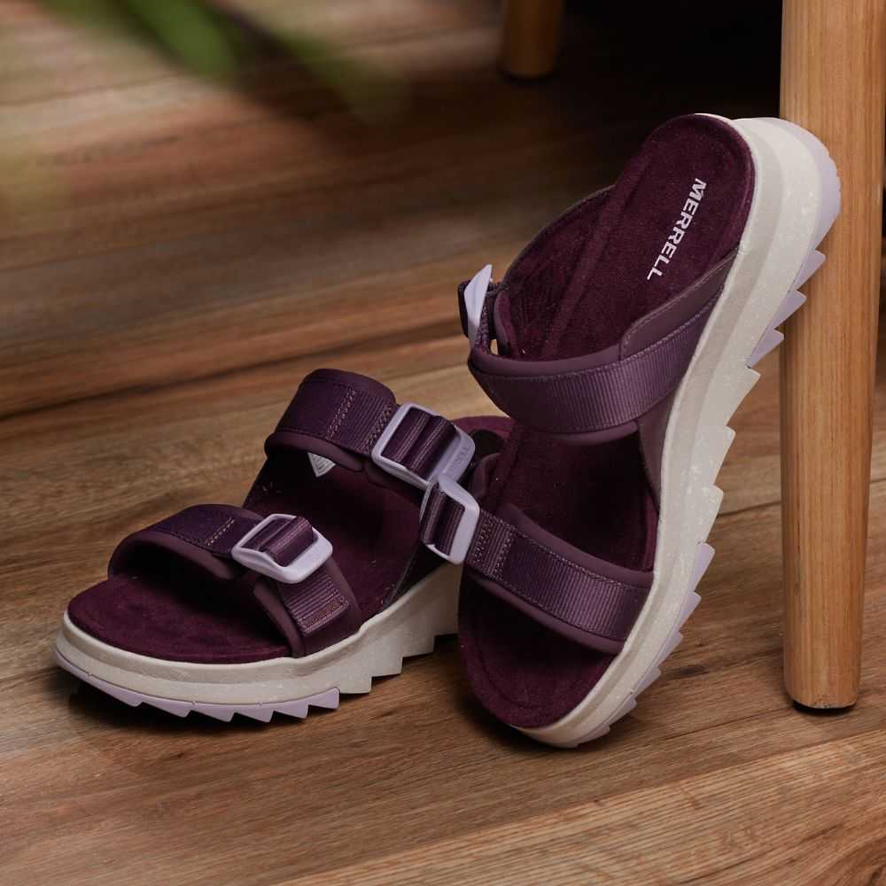 Burgundy Women's Merrell Alpine Cush Sandals | Dubai-3245769