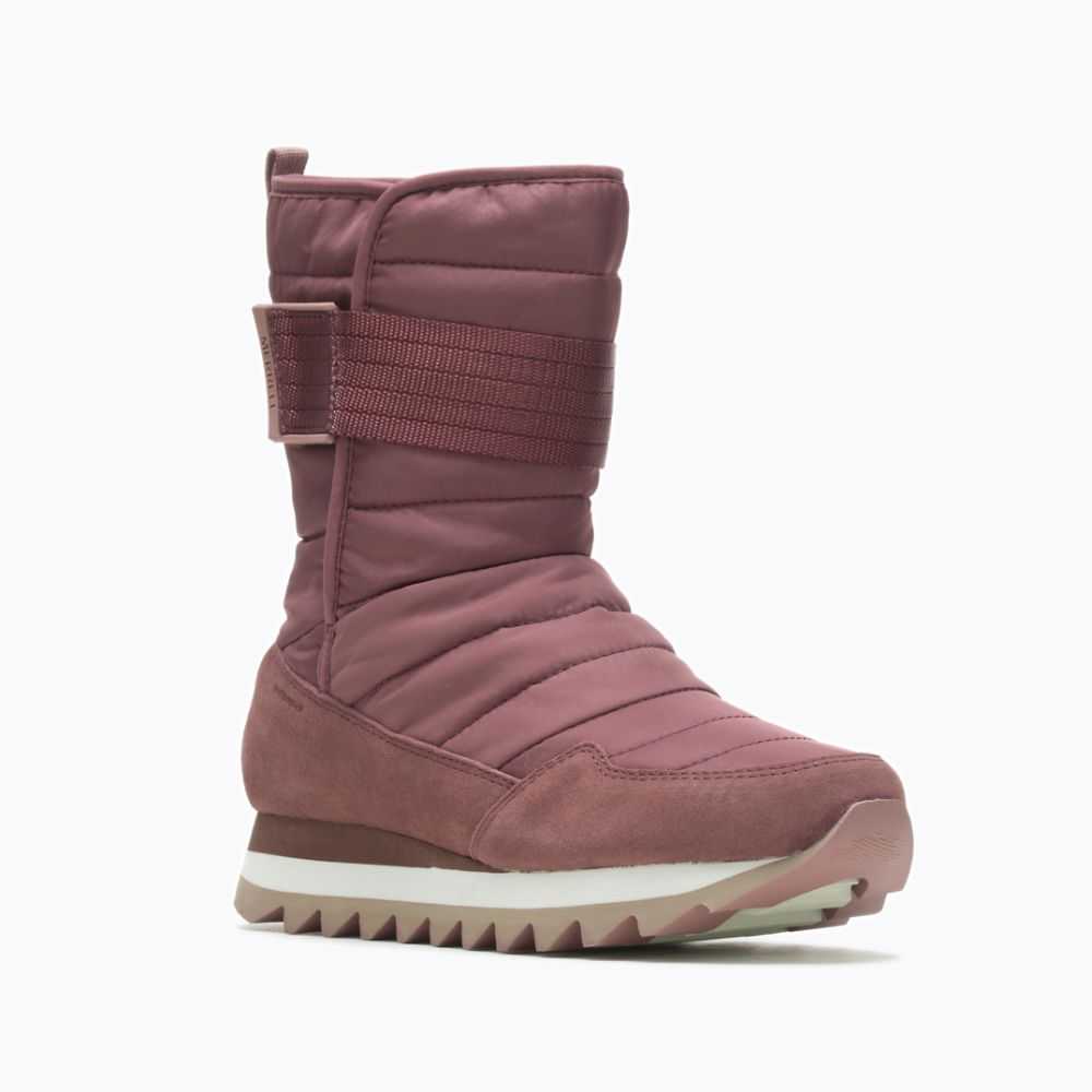 Burgundy Women's Merrell Alpine Tall Strap Polar Waterproof Winter Boots | Dubai-7148532