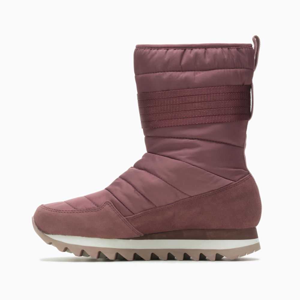 Burgundy Women's Merrell Alpine Tall Strap Polar Waterproof Winter Boots | Dubai-7148532