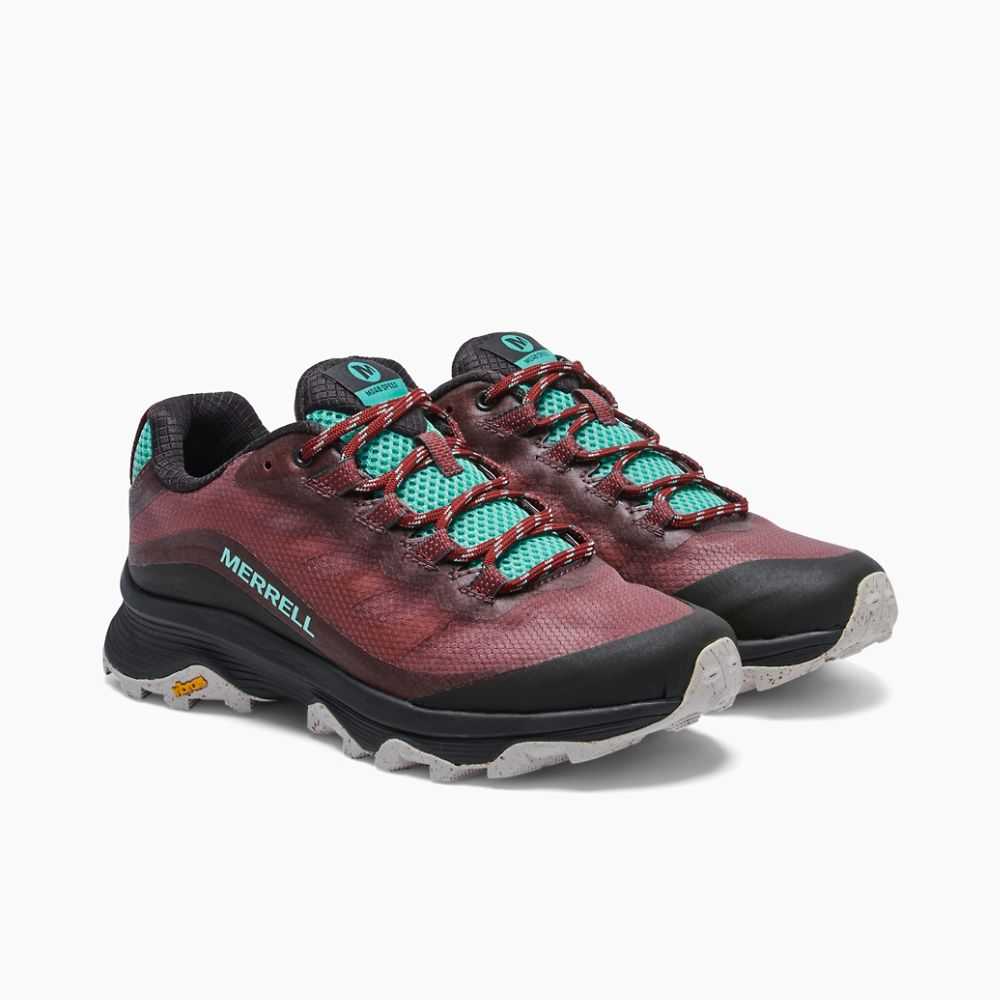 Burgundy Women's Merrell Moab Speed Hiking Shoes | Dubai-2105673