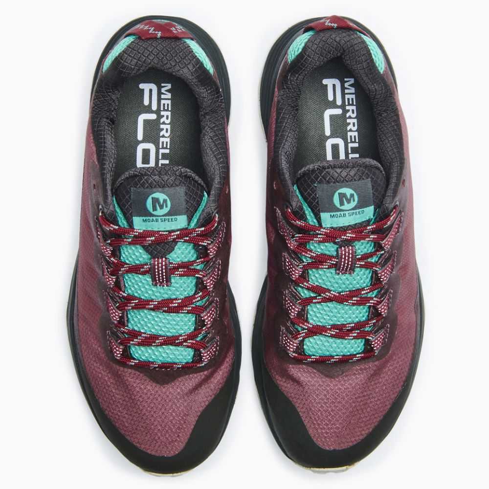 Burgundy Women's Merrell Moab Speed Hiking Shoes | Dubai-2105673