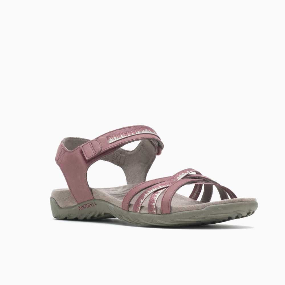 Burgundy Women's Merrell Terran 3 Cush Cross Sandals | Dubai-0278356